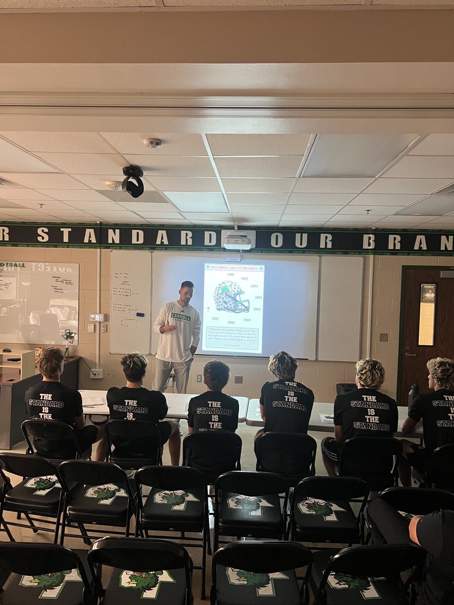 coachrdodge's tweet image. 2025 QB school is underway! #QbTradition #ProtectTheTradition ⁦@CoachBarnhill_⁩ ⁦@CarrollDragonFB⁩