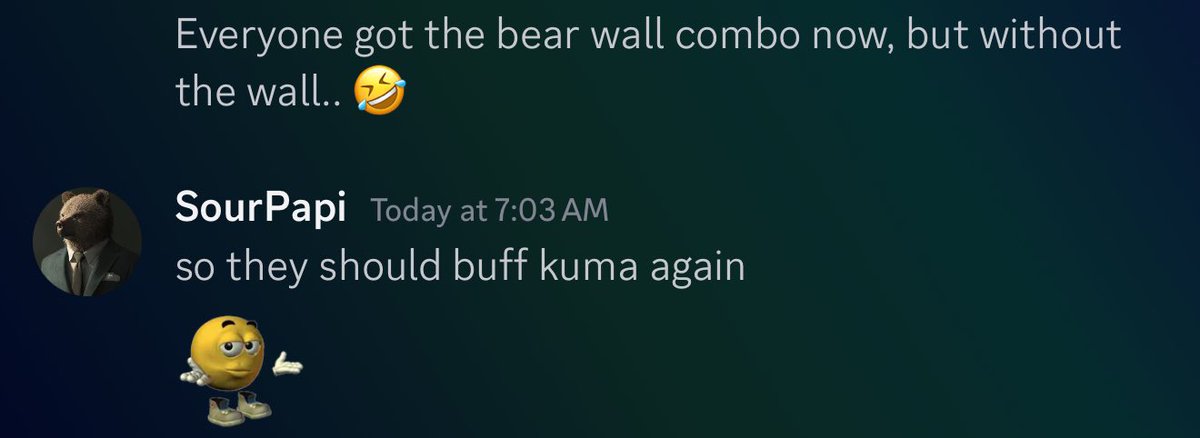 everyone doing kuma damage but we nerfed kuma...? kuma nerfs should be reverted 🤔