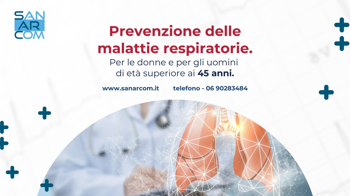 #SanARCom si prende cura della tua salute con il Pacchetto #Prevenzione Malattie Respiratorie che include una visita pneumologica dedicata a donne e uomini al di sopra dei 45 anni.

Un controllo per monitorare la salute dei polmoni e individuare precocemente eventuali patologie.