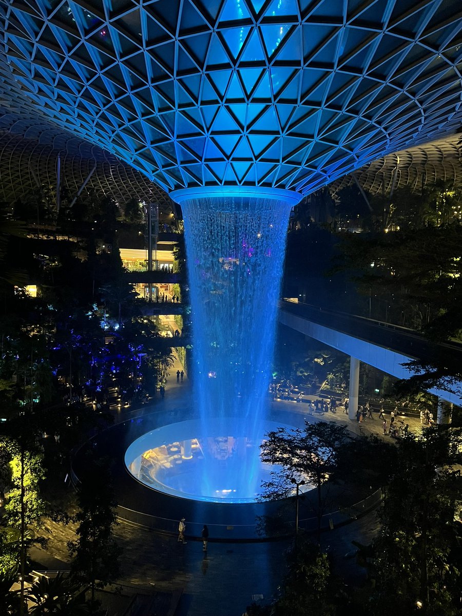 yumejgc2022's tweet image. KULから乗り継ぎ先のSINへ
荷物はJewel行くしと一旦引き取って
アーリーチェックインで再度預けました！

レイン・ボルテックス(Jewelは複合施設の名前で、滝はこの名前らしい
←最近知った😂)
夜のライトアップされたやつも綺麗✨
結構粘って何色か撮った！
蒸し暑かった🤣
 #Jewel