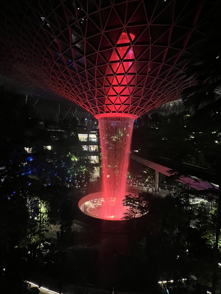 yumejgc2022's tweet image. KULから乗り継ぎ先のSINへ
荷物はJewel行くしと一旦引き取って
アーリーチェックインで再度預けました！

レイン・ボルテックス(Jewelは複合施設の名前で、滝はこの名前らしい
←最近知った😂)
夜のライトアップされたやつも綺麗✨
結構粘って何色か撮った！
蒸し暑かった🤣
 #Jewel