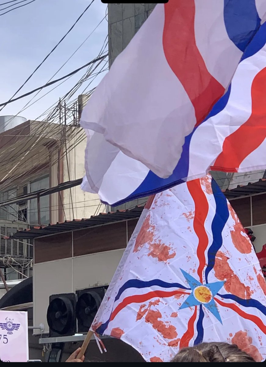 Our flag is stained with blood, in our land, the land of Assyria, every day the Kurds prove that they are trying to displace us from our land by killing, stealing, and stealing our heritage. LONG LIVE ASSYRIA ❤️ #assyria #assyrian #assyriannewyear #iraq #syria #humanrights