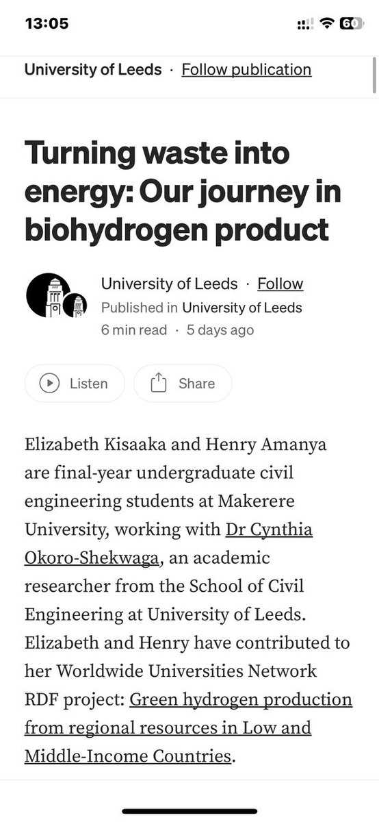 "Mummy and Daddy, I have landed in the UK!" 🇬🇧 
(Well… my research has! 😆)

Excited to be featured by <a href="/UniversityLeeds/">University of Leeds</a> for our biohydrogen research! 

Read more: medium.com/university-of-… 

#Sustainability #Innovation