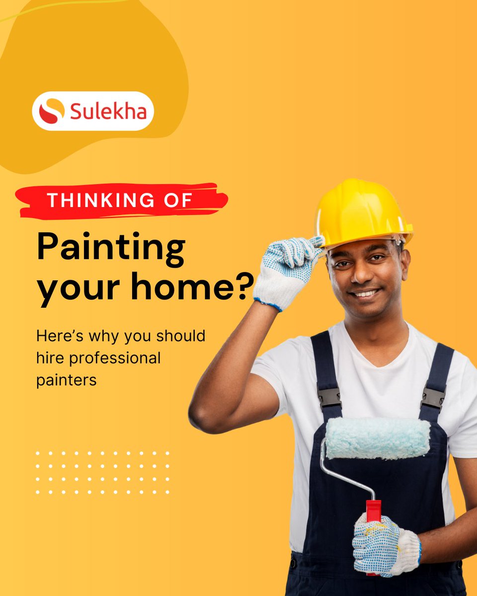 Sulekhadotcom's tweet image. Why hire professional painters? 
Professional painters provide expertise 🎨🔨 and high-quality finishes.
Connect with Experts from Sulekha for professional painting services! 
tinyurl.com/7r7smae2
#sulekha #sulekhahome #paintingservices #professionalpainters
