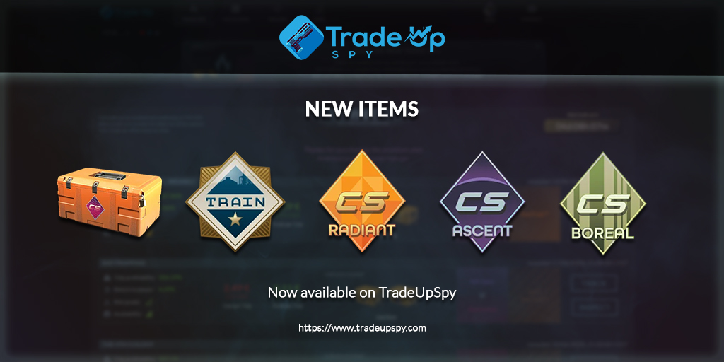 🚨 New case and collections now available on TradeUpSpy:
🔹Fever Case
🔹Radiant Collection
🔹Boreal Collection
🔹Ascent Collection
🔹Train 2025 Collection

Find all the new items here: tradeupspy.com/skins