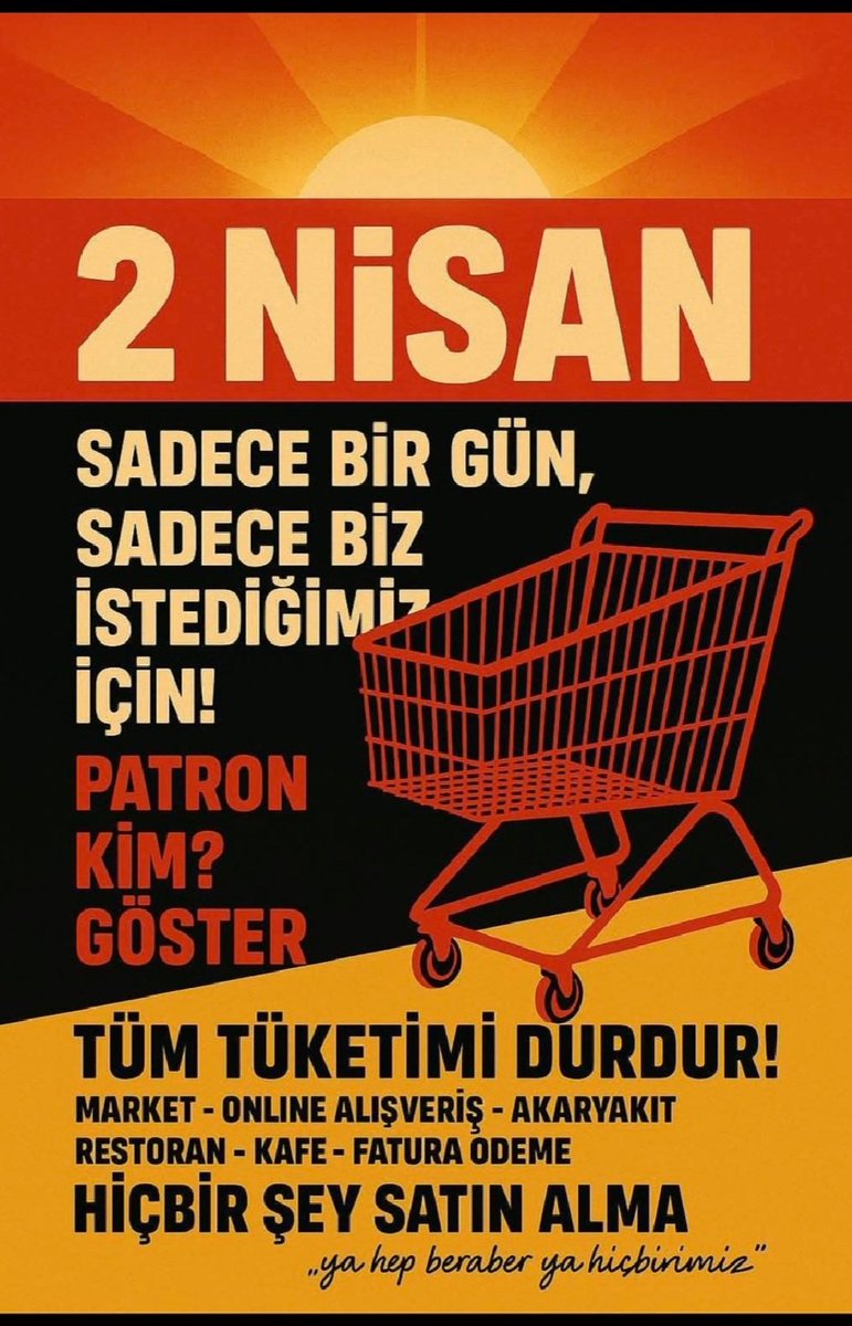 BOYKOT BENİM DEMOKRATİK HAKKIM 
YEME 
İÇME
 ALMA KULLANMA 💪💪#YAHEPBERABERYAHİÇ