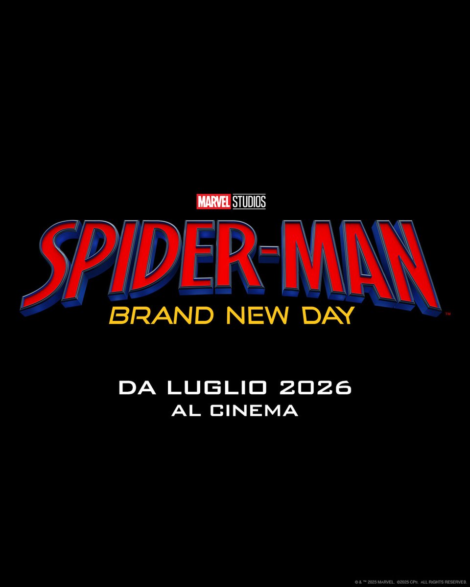 Spider-Man: Brand New Day🕷️ Da luglio 2026 al cinema.