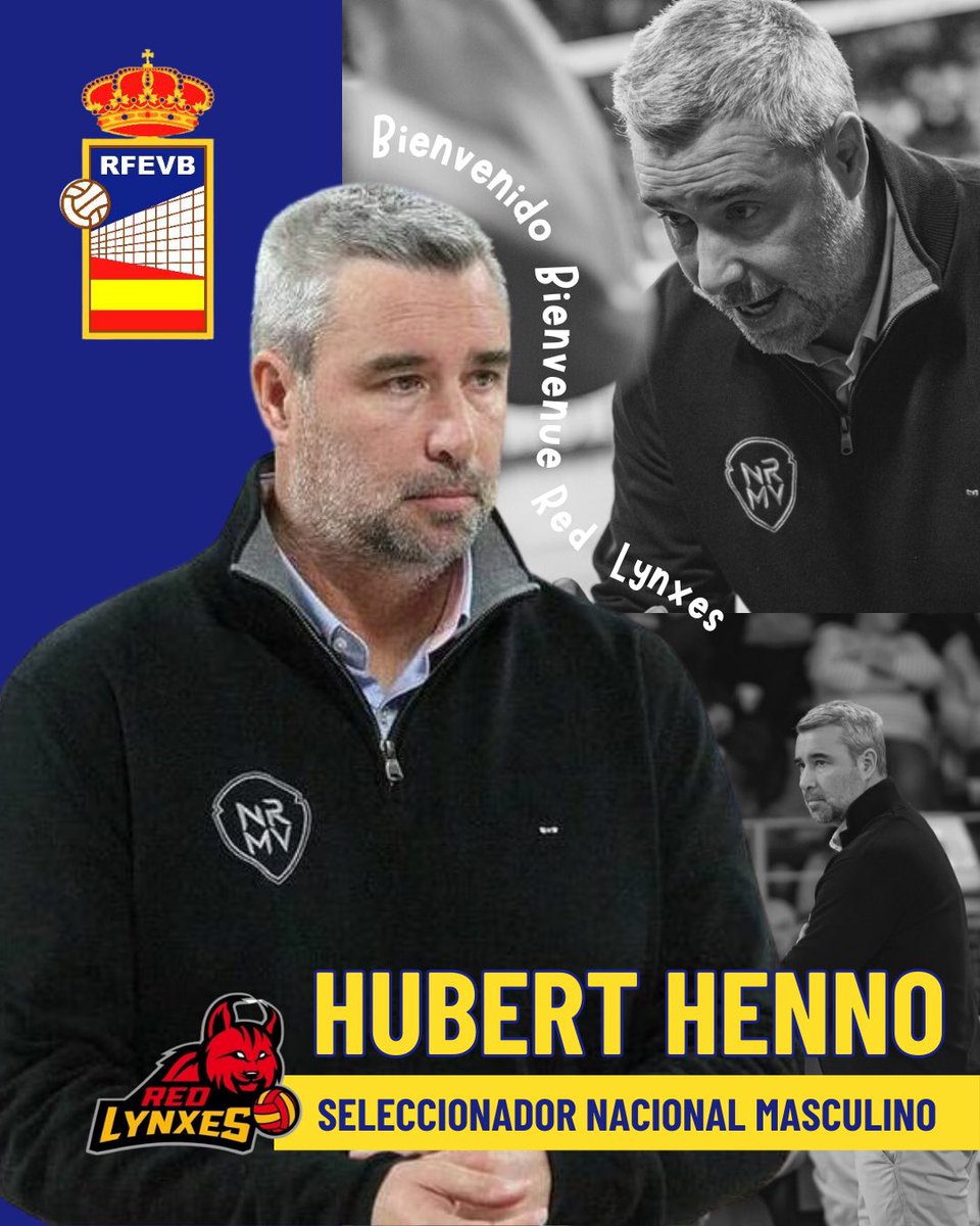 RFEVB (@rfevb) on Twitter photo 💣💥 𝐍𝐎𝐓𝐈𝐂𝐈𝐎́𝐍 ‼️ Nuestros <a href="/RLynxes/">Red Lynxes</a> tienen NUEVO SELECCIONADOR >> El técnico francés 𝐇𝐔𝐁𝐄𝐑𝐓 𝐇𝐄𝐍𝐍𝐎 👏🏽
La Selección Masculina Absoluta inicia una nueva etapa bajo las directrices del entrenador galo, quien sucede en el banquillo nacional a José Luis Moltó 🔜 💣💥 𝐍𝐎𝐓𝐈𝐂𝐈𝐎́𝐍 ‼️ Nuestros <a href="/RLynxes/">Red Lynxes</a> tienen NUEVO SELECCIONADOR >> El técnico francés 𝐇𝐔𝐁𝐄𝐑𝐓 𝐇𝐄𝐍𝐍𝐎 👏🏽
La Selección Masculina Absoluta inicia una nueva etapa bajo las directrices del entrenador galo, quien sucede en el banquillo nacional a José Luis Moltó 🔜
