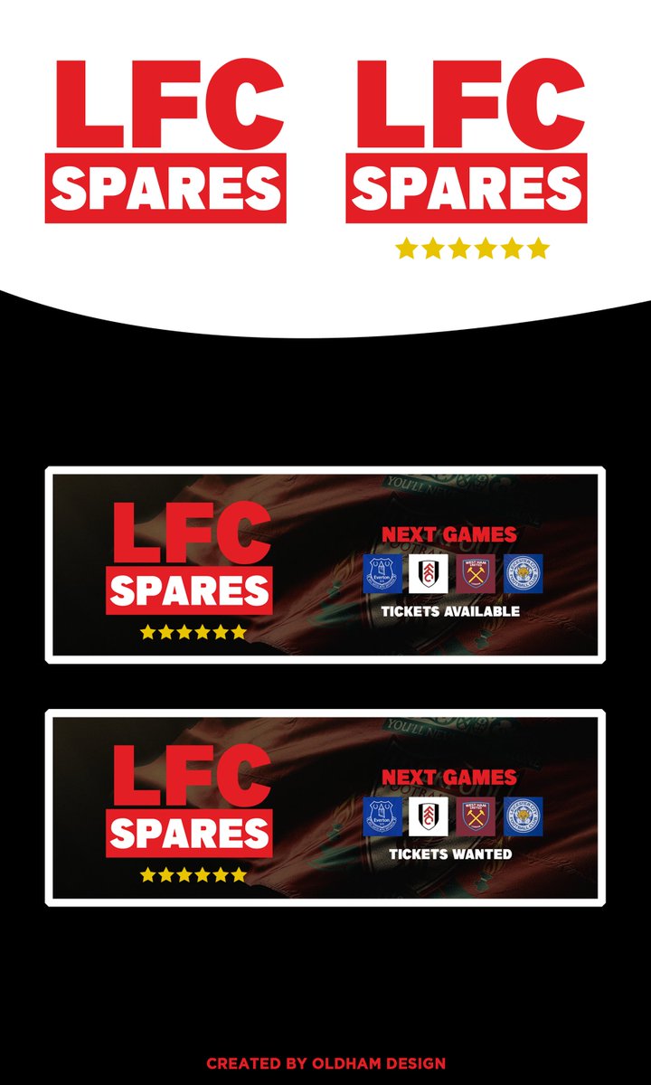 I recently worked with <a href="/LFCSPARETICKET_/">LFCSPARETICKET</a> on some branding work. 

This was a quick and seamless process from start to finish. A good lasting connection has been built between us &amp; we might have a belter collab coming soon!

FACE VALUE TICKETS: <a href="/LFCSPARETICKET_/">LFCSPARETICKET</a>