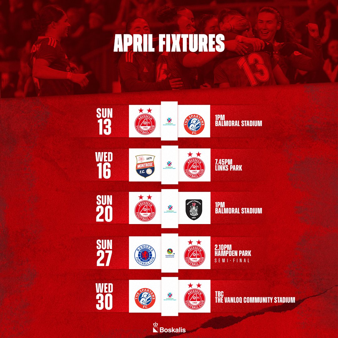 ⚔️ Crucial trip to Links Park.
🏟️ History making day at Hampden.
🏡 A couple Balmoral Sundays.

An exciting penultimate month of the campaign 📆