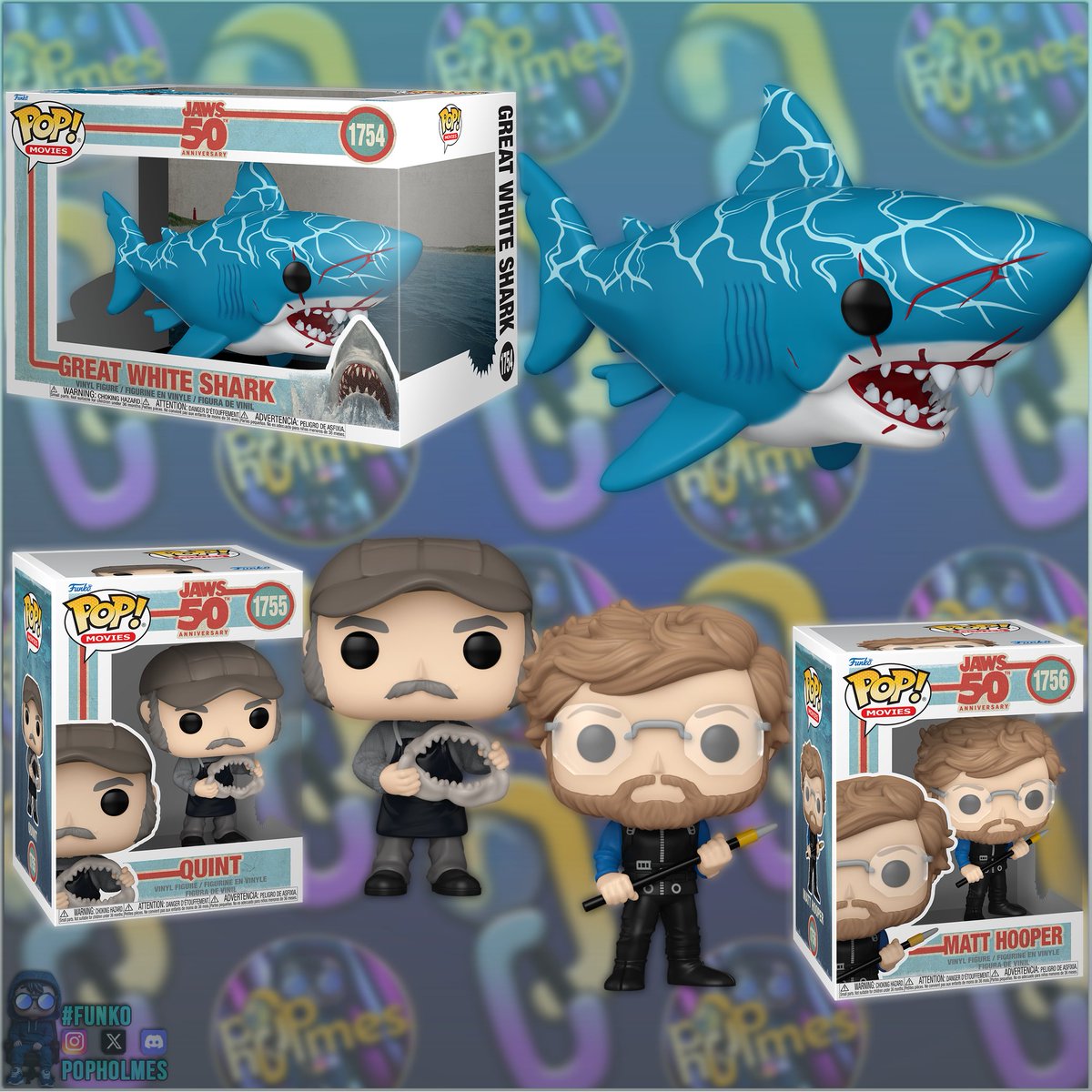 pop_holmes's tweet photo. First look at new Jaws Pops! Super Great White Shark,Quint, Matt Hooper Funko Pops are coming this week at links below #ad
Amazon https://t.co/Ko2APuIvv9
EntEarth https://t.co/wAFjlxRkLy
Gamestop https://t.co/RDTO5qy3v1
#jaws #shark #bigwhiteshark #greatwhiteshark #matthooper #cinema #funko #funkopop #funkopopvinyl #originalfunko #Popholmes