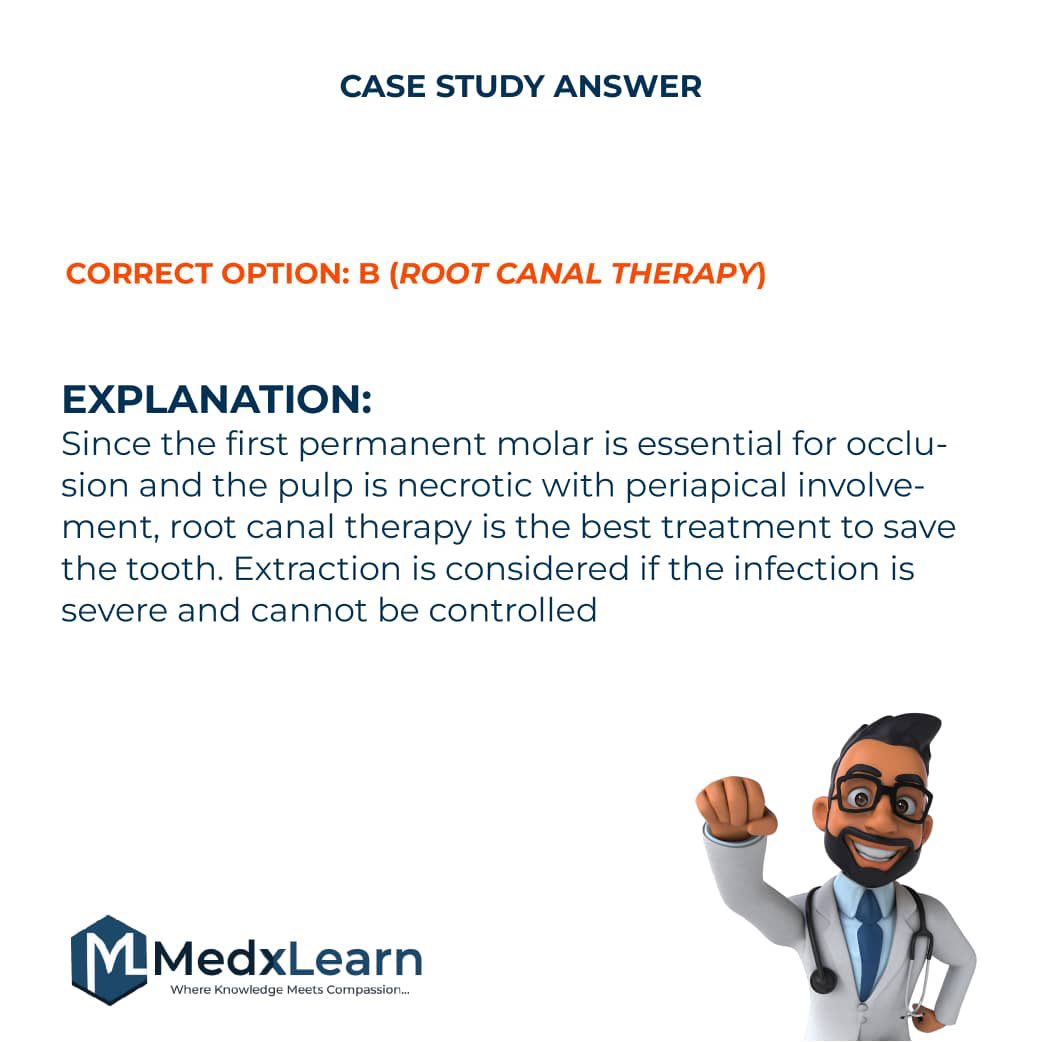 MEDXLEARN's tweet image. CASE STUDY ANSWER REVEAL! 🔥✨🤩

Did you ace the dentistry case study? 🤩
Confirm the correct answer 🤭✨

#DentistryCaseStudy #MedxLearn #SchoolOfMedicine #DentalSurgery #LearnWithMedxLearn