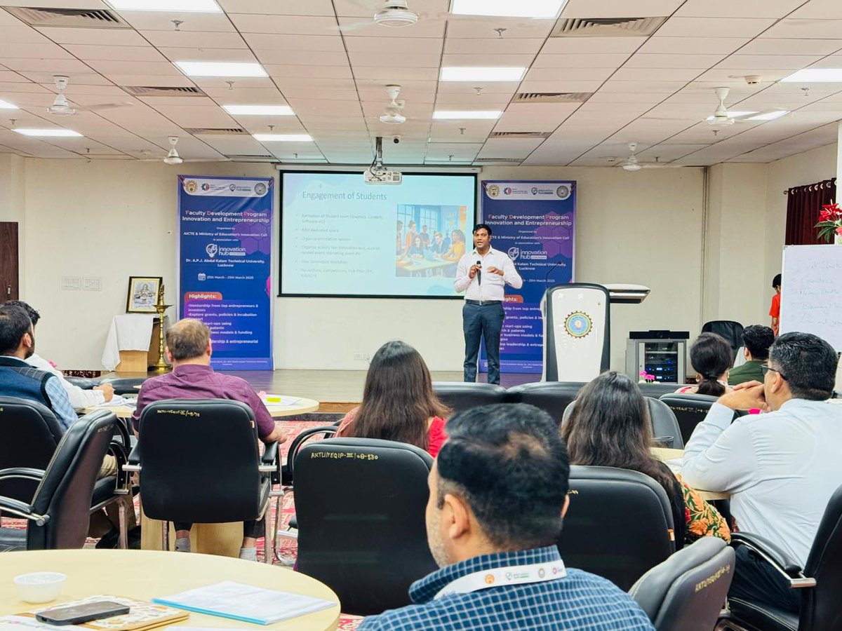 Sandeep Patel (@sandeepp26) on Twitter photo Glad to be a speaker of faculty development program organized by <a href="/InnovationHubUP/">Innovation Hub</a> <a href="/AKTU_Lucknow/">AKTU</a> <a href="/mhrd_innovation/">MOE's Innovation Cell- GOI</a>
The theme of the session was Development of Innovation & Entrepreneurship Ecosystem in academic institution. I have shared how the journey of <a href="/NNFIET/">Navyug Navachar Foundation, IET Lucknow</a> started.. Glad to be a speaker of faculty development program organized by <a href="/InnovationHubUP/">Innovation Hub</a> <a href="/AKTU_Lucknow/">AKTU</a> <a href="/mhrd_innovation/">MOE's Innovation Cell- GOI</a>
The theme of the session was Development of Innovation & Entrepreneurship Ecosystem in academic institution. I have shared how the journey of <a href="/NNFIET/">Navyug Navachar Foundation, IET Lucknow</a> started..