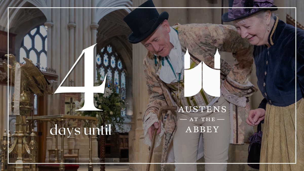 4 days to go until Austens at the Abbey!

📅 New exhibition opens
🎭 Family fun day - meet Regency characters from The Natural Theatre Company
⏰ Special Austens-themed tours throughout the day

Come along on the day, or book tickets now: bathabbey.digitickets.co.uk/tickets