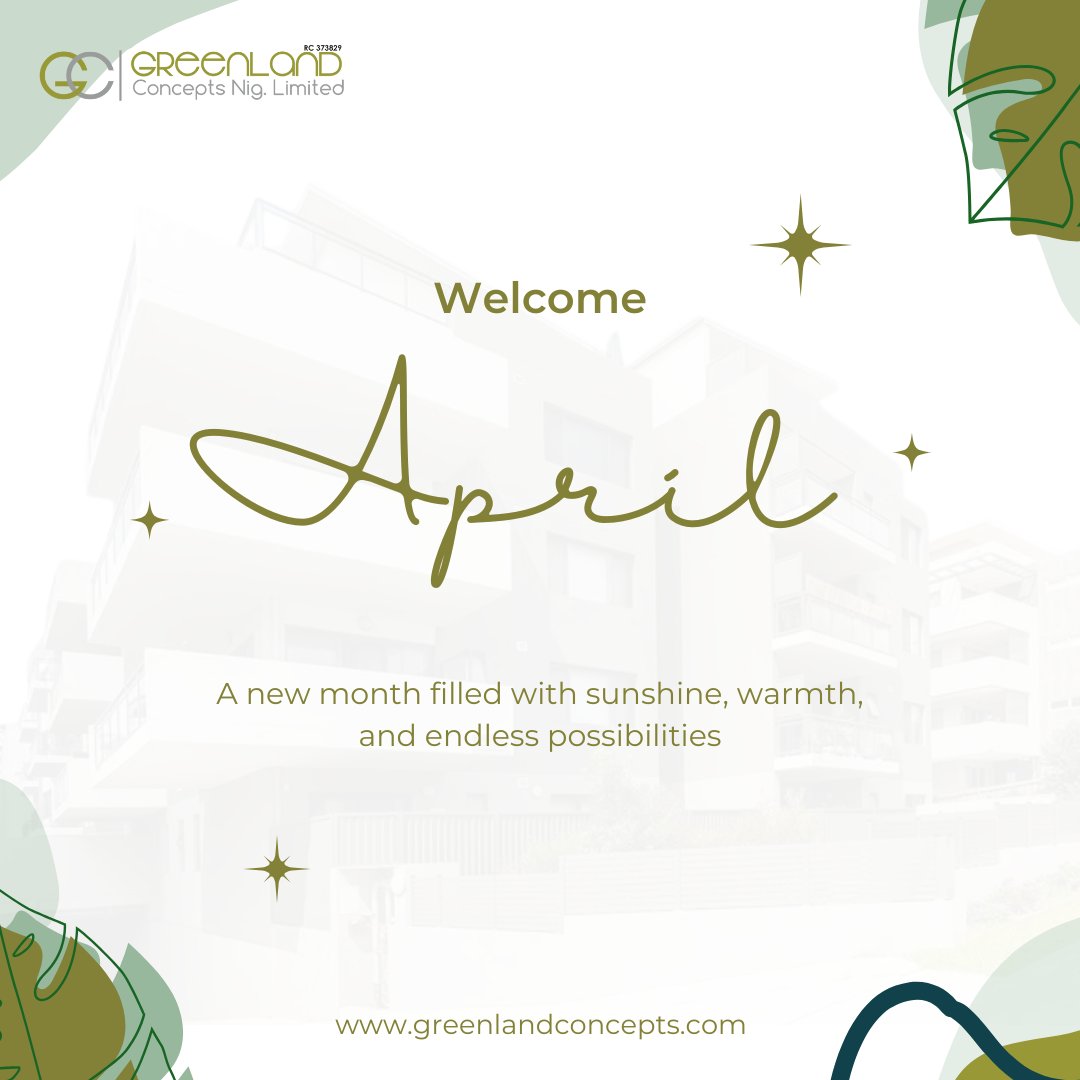 RealGCNL's tweet photo. Hello, April! 🌸 A fresh month, a fresh start! 

Take bold steps toward your goals—whether it's homeownership, investing, or personal growth. Let's make April a month of success! 

#HelloApril #NewMonth #FreshStart #GreenlandConcepts https://t.co/GweZD2ytIA