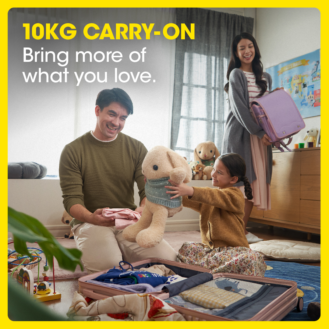 No more packing struggles! Enjoy 10kg carry-on for your trips — that’s 3kg more than most carriers. A little more begins at Scoot. Learn more at bit.ly/10kgCarryOn_Sg.
