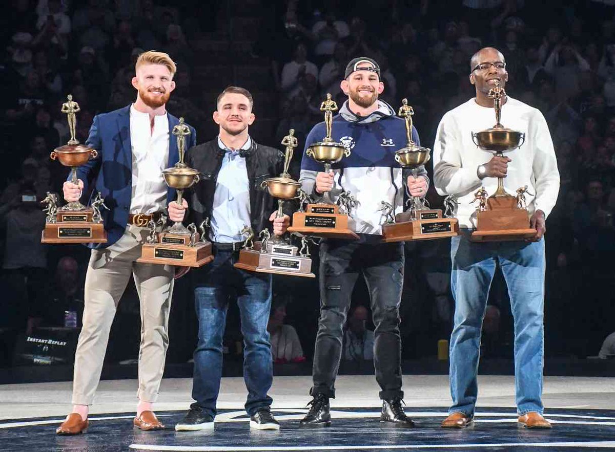 FightOnState's tweet photo. DID YOU KNOW, despite Starocci and Mesenbrink missing out on the 2025 #HodgeTrophy, @pennstateWREST has more Hodges than any other program with seven (Kerry McCoy, David Taylor (2), Zain Retherford (2), Bo Nickal, Aaron Brooks) and Iowa is No. 2 with four?
๐ ๐ ๐ ๐ ๐ ๐ ๐ https://t.co/yerl4i7oSv