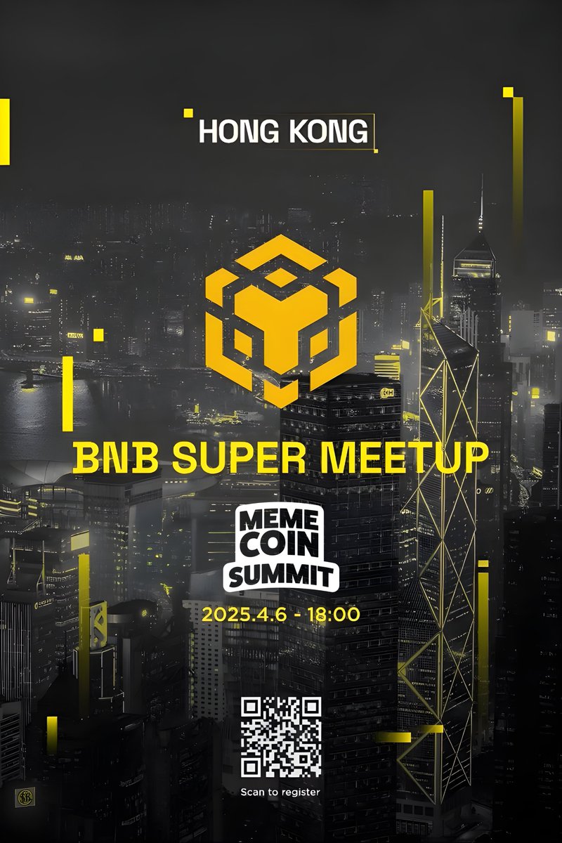MemecoinSummit's tweet photo. Hey Degens, we’re excited for the @BNBCHAIN 
Super Meet-Up in Hong Kong next week! 🇭🇰

Can’t wait to hang with cool Asia Degens and people from all over the world – it’s gonna be nuts!  
#BNBChain #MemeCoinSeason https://t.co/y3XqaPX3SL