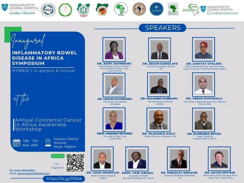 Angelo Autiak Ayii Chol (@autiakangelo) on Twitter photo Have you registered for Inaugural IBD Symposium happening at the 5th Annual Colorectal Cancer in Africa Awareness Workshop in Abuja, Nigeria?
Secure your Spot and be part of this big event!
<a href="/POHER_NGO/">POHER</a> <a href="/AAFG_2021/">African Association Of Future Gastroenterologists</a> <a href="/AkwiAsombangMD/">Akwi Asombang MD MPH</a> @SegunKomol
#GITwitter
#IBDPartner
#SOGHIN Have you registered for Inaugural IBD Symposium happening at the 5th Annual Colorectal Cancer in Africa Awareness Workshop in Abuja, Nigeria?
Secure your Spot and be part of this big event!
<a href="/POHER_NGO/">POHER</a> <a href="/AAFG_2021/">African Association Of Future Gastroenterologists</a> <a href="/AkwiAsombangMD/">Akwi Asombang MD MPH</a> @SegunKomol
#GITwitter
#IBDPartner
#SOGHIN