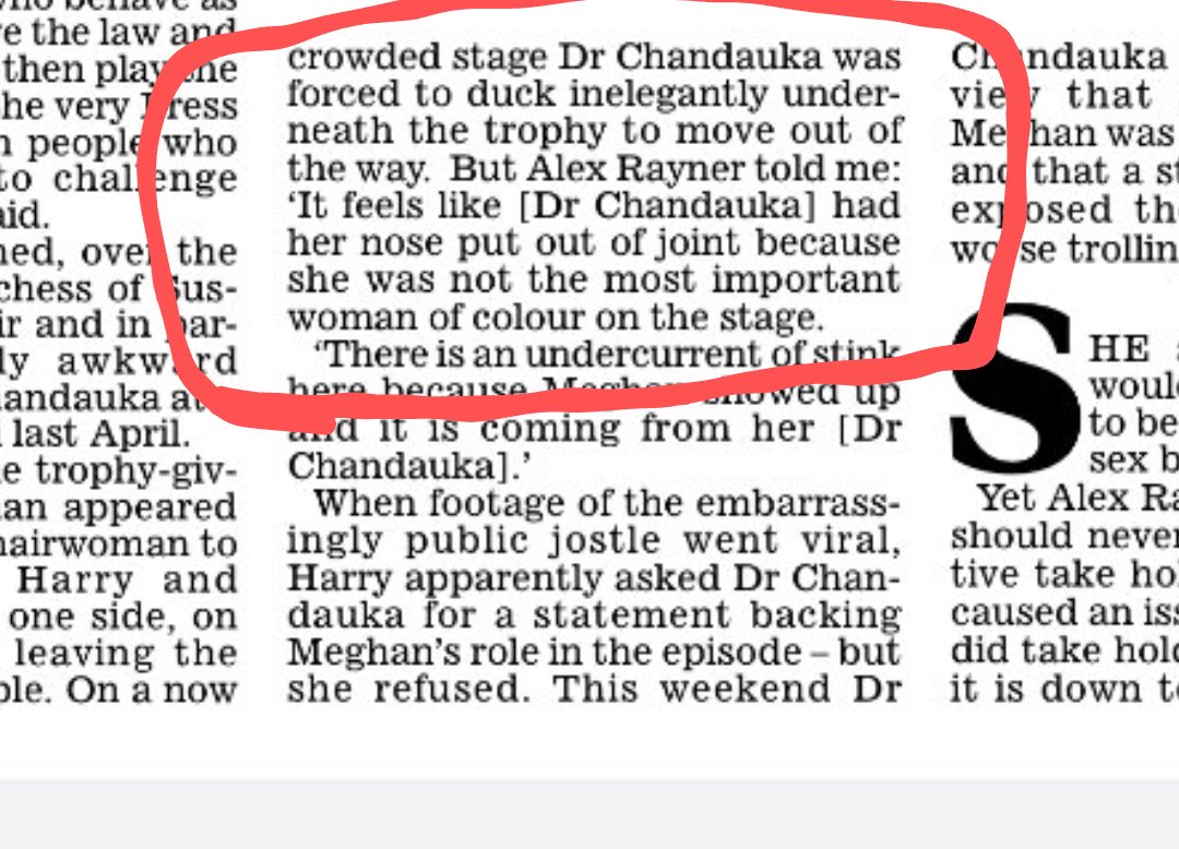 NachoBandito's tweet photo. Wow! #PrinceHarry & #MeghanMarkle got #AlexRayner to talk to the Daily Mail (whom H&M have sued) to say #SophieChandauka was jealous of Meghan at the #Sentebale polo match because Sophie wasn't the most important woman of color on the stage! 🙄🙄
Could this be any more racist? https://t.co/uOfz3kpH1A