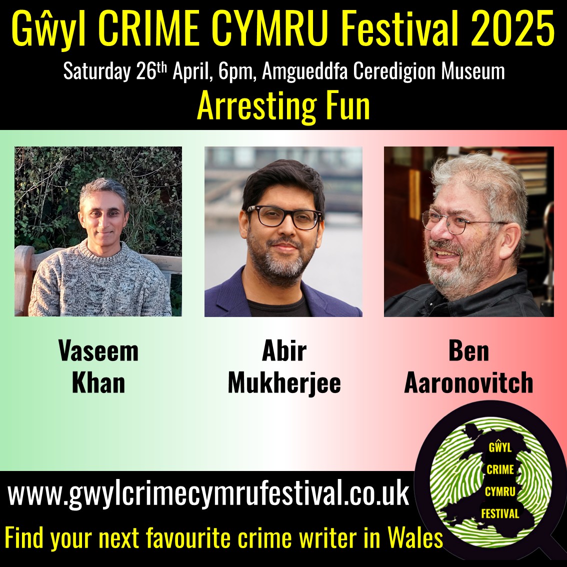 GŵylCrimeCymruFestival (@gwylcrimefest) on Twitter photo Arresting Fun - with Abir Mukherjee, Vaseem Khan and Ben Aaronovitch.
For full details see gwylcrimecymrufetival.co.uk.
For tickets go to ticketsource.eu/whats-on/terra…
<a href="/VaseemKhanUK/">Vaseem Khan</a> <a href="/radiomukhers/">Abir Mukherjee</a> <a href="/Ben_Aaronovitch/">Ben Aaronovitch</a>
#gwylcrimecymrufestival #gwylcrimefest #gccf2025 Arresting Fun - with Abir Mukherjee, Vaseem Khan and Ben Aaronovitch.
For full details see gwylcrimecymrufetival.co.uk.
For tickets go to ticketsource.eu/whats-on/terra…
<a href="/VaseemKhanUK/">Vaseem Khan</a> <a href="/radiomukhers/">Abir Mukherjee</a> <a href="/Ben_Aaronovitch/">Ben Aaronovitch</a>
#gwylcrimecymrufestival #gwylcrimefest #gccf2025