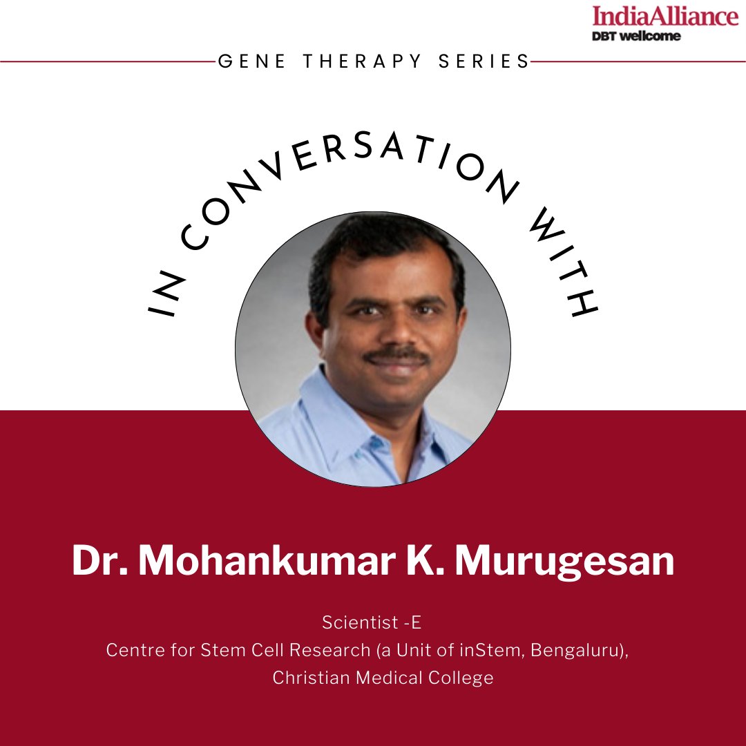 DBT/WT India Alliance (@india_alliance) on Twitter photo Read the last article in our #GeneTherapy series: tinyurl.com/5bspfunp
This article features a conversation with Dr. <a href="/MohankumarKMur1/">Mohankumar K. Murugesan</a>, our Team Science Grantee at <a href="/CSCR_CMC_inStem/">Centre for Stem Cell Research _ CMC _ inStem</a>.
His research focuses on genome-editing-based gene therapy for β-hemoglobinopathies. Read the last article in our #GeneTherapy series: tinyurl.com/5bspfunp
This article features a conversation with Dr. <a href="/MohankumarKMur1/">Mohankumar K. Murugesan</a>, our Team Science Grantee at <a href="/CSCR_CMC_inStem/">Centre for Stem Cell Research _ CMC _ inStem</a>.
His research focuses on genome-editing-based gene therapy for β-hemoglobinopathies.