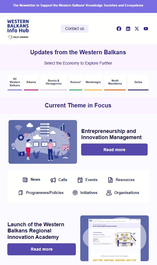 Our monthly newsletter is out! In this edition, we’re focusing on Entrepreneurship and Innovation Management. Want to learn more about EU support programmes for start-ups and young entrepreneurs in the WB? Then this newsletter is for you! 📰​

Learn more➡️​bit.ly/42zRGfV