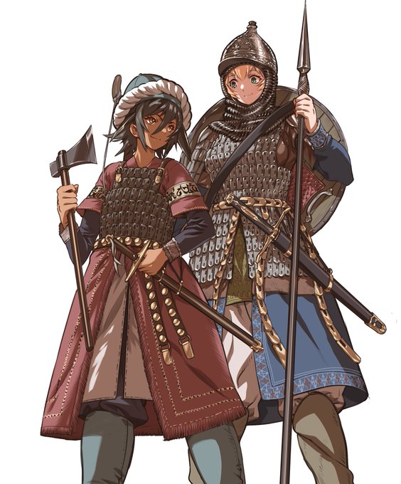 自分はもう10年以上、資料を元に鎧描いてきたから分かるんだけど、実はAIが一番苦手なのがこれ。
留め具とか馬具とか鋲とか「歴史資料に細部をちゃんと合わせる」のが不可能に近い。どこかが合っても、どこかは間違ってる。

架空ファンタジーなら超得意なんだけど。 