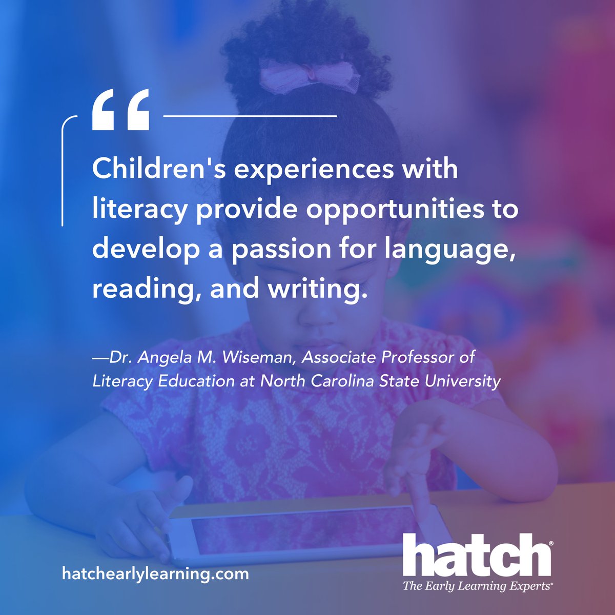 Strong literacy skills before age 5 = lifelong learning success. We chatted with Dr. Angela M. Wiseman about how Hatch’s play-based tools support early literacy growth. Read the blog 👉 hubs.ly/Q03fbBX50

#EarlyLiteracy #PreK #Hatch #PlayBasedLearning #KindergartenReadiness