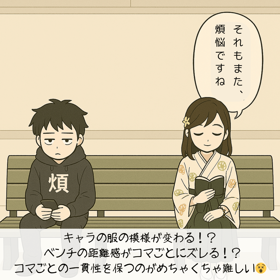 hasu_no_ha's tweet photo. AIで4コマ漫画、簡単そうに見えるでしょ?
でも実は、キャラの服や表情を揃えるだけで何回もやり直し…。
AIと何十回も会話して、やっと1話が完成しました👏
でも進化が早い!1年後には誰でも漫画が作れるようになっていそうです
#ハスノハ #hasunoha
#AI漫画 #生成AI #漫画制作 https://t.co/qDACUeIXLU