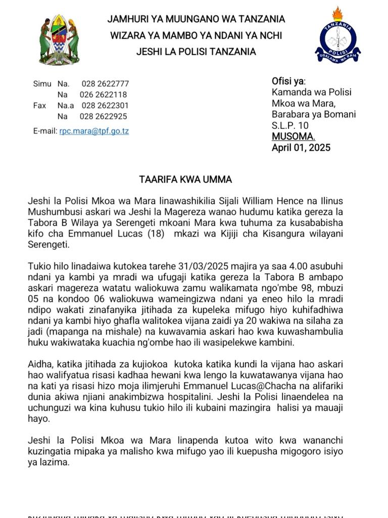 Police Force TZ tweet media