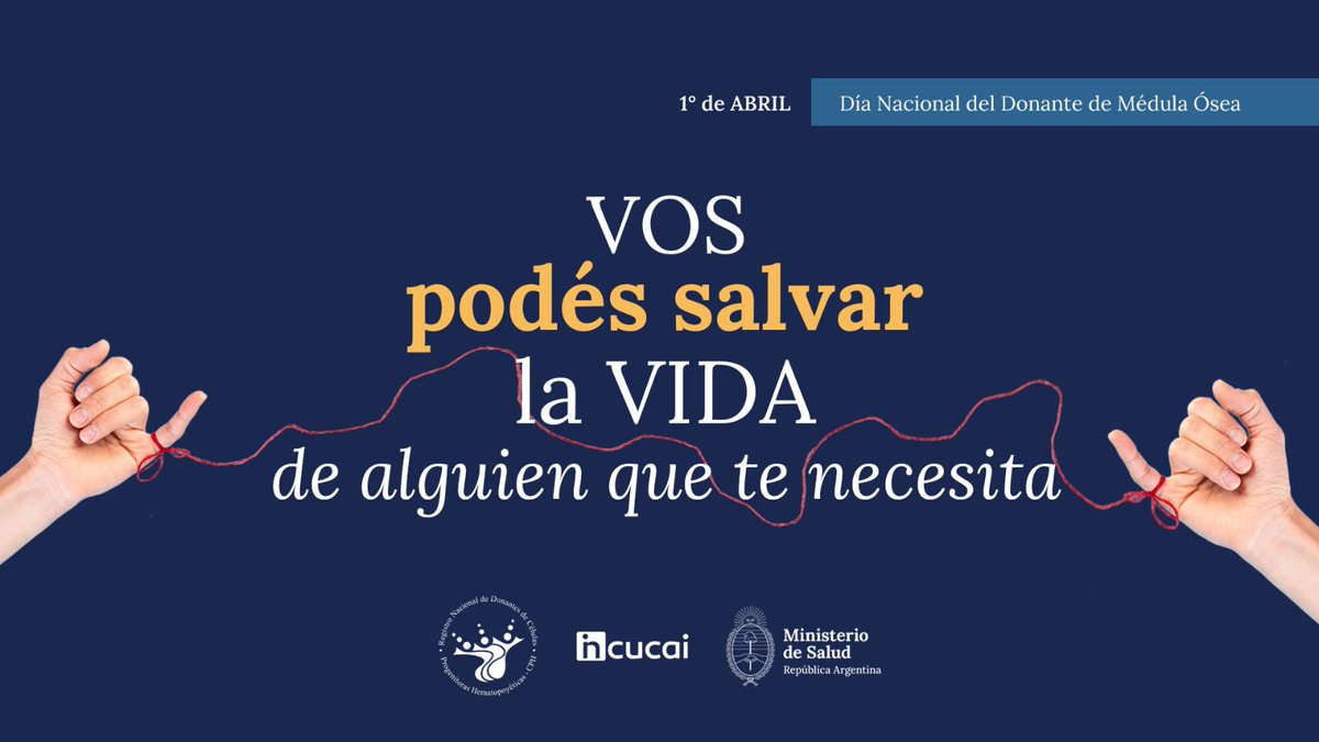 🎉 Hoy se celebra en nuestro país el Día Nacional del Donante de Médula Ósea.

Hace 22 años que se puso en marcha el Registro Nacional de Donantes de Células Progenitoras Hematopoyéticas.
