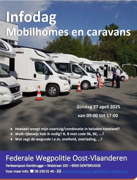 In mijn caravan... ben ik superman! 🦸
Infodag (Federale Wegpolitie) voor motorhomes/caravans op 27/04/25. Naast het  wegen van de #motorhome of auto met #caravan, krijg je die dag ook heel wat nuttige info. 
Lees 👉bit.ly/3DX56Kx

#geraardsbergen #lierde