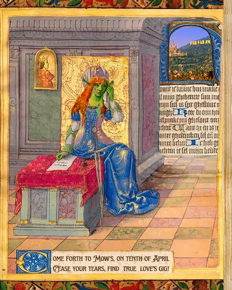 🏰🧚‍♀️🎶

Once upon a time, in a kingdom far, far, away...  In a land of swamps, potions, and cool music… Long have they waited...

For Their True Love's Gig

🕯04.10.2025🕯