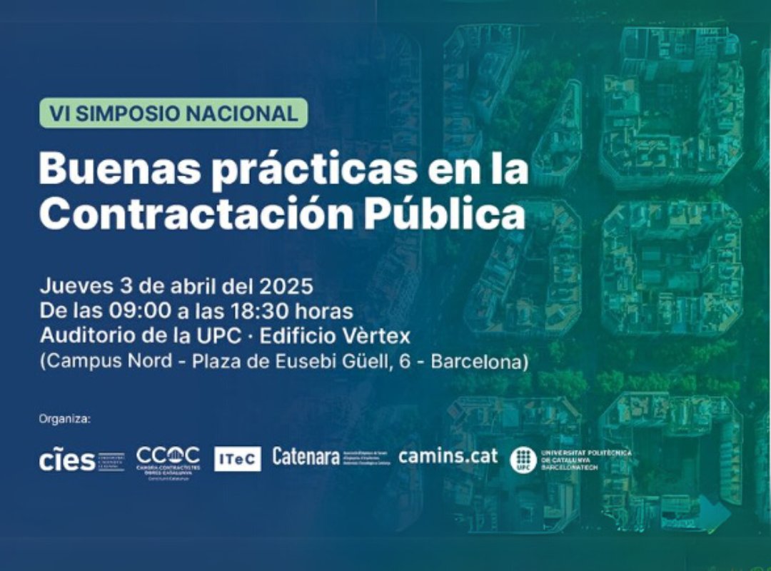 CICCPGalicia's tweet photo. Nuestros compañeros de @caminscat organizan junto con @CambraContCat @ITeC_es @cies_e @la_UPC @SomCatenara el VI Simposio Nacional sobre Buenas Prácticas en la Contratación Pública.

Un evento de referencia para optimizar los procesos de #contratación

ℹ️https://t.co/fKCtLciOS1 https://t.co/nZdR3LULGi