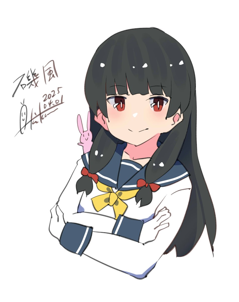 艦これ「磯風『共に進もう!』#艦これ #磯風#艦これ版深夜の真剣お絵描き60分一本勝負#」|あき缶@inicaのイラスト