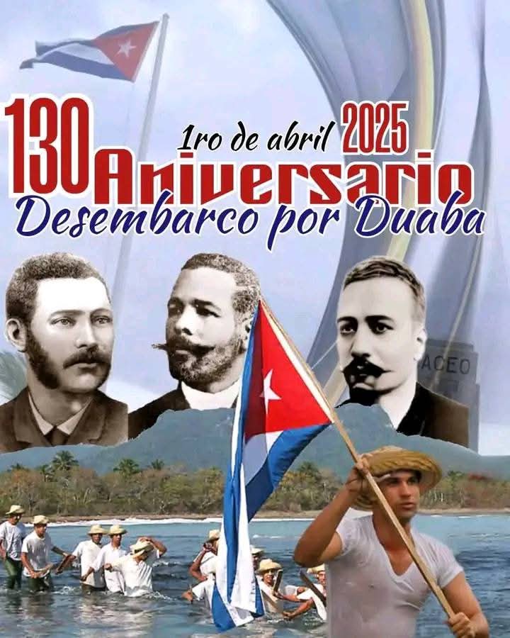 #CubaViveEnSuHistoria 130 años del Desembarco del Mayor General Antonio Maceo por Playa Duaba.
#DePieYCombatiendo
<a href="/DeivyPrezMartn1/">Deivy Pérez Martín</a> 
<a href="/DiazCanelB/">Miguel Díaz-Canel Bermúdez</a> 
<a href="/Osmundo37259902/">Osmundo Martínez Montes de Oca</a>