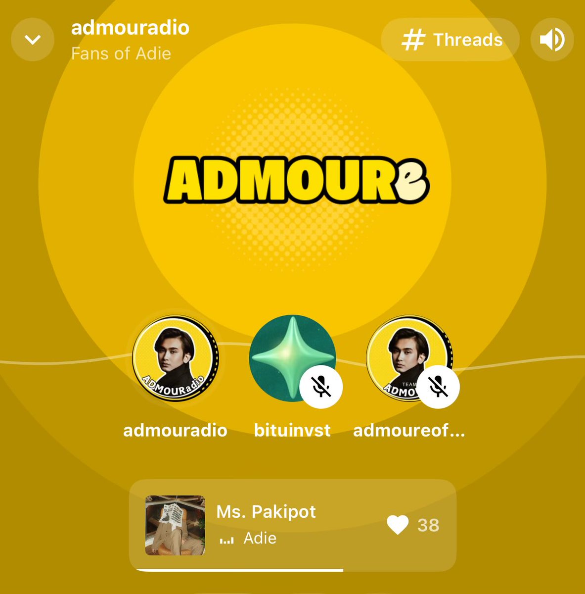 AdmoureVST's tweet photo. 250401 [STATIONHEAD]

admouRADIO is now playing:
Ms. Pakipot - Adie

Join our station tonight on our official SH Channel! 💛

🔗 https://t.co/eeW0NlCsip

@adadieee | #Adie | #ADMOURe
#MsPakipotNiAdie #admouRADIO
#BILIB #BI7IB #BILIB_HindiKaBibitawan #BITUIN https://t.co/SlkzwgHQRQ