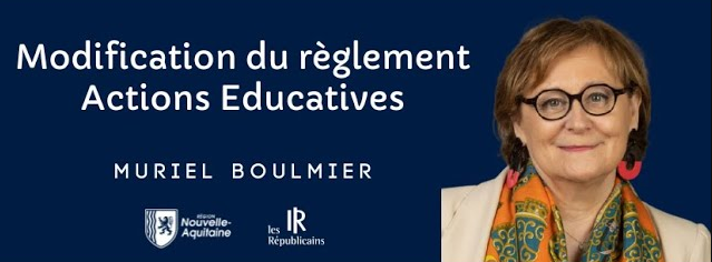 Les élus du Conseil Régional de Nouvelle Aquitaine ont débattu sur la modification du règlement d'intervention Actions Educatives, retrouvez l'intervention de <a href="/MurielBoulmier/">Muriel Boulmier</a> : youtu.be/lRxC0ymHFDk