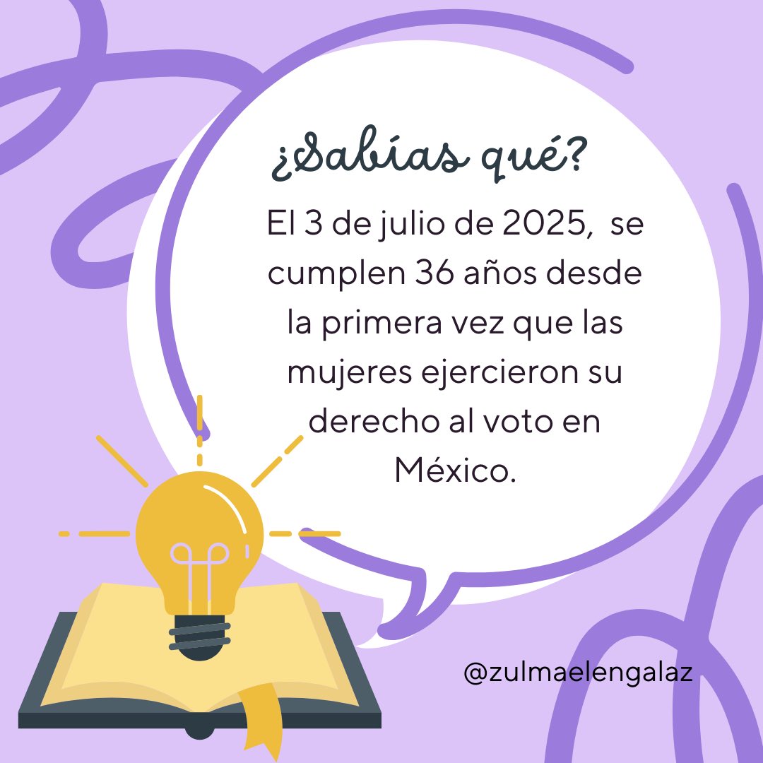 💡El 3 de julio de 2025 se cumplen 36 años desde la primera vez que las #mujeres ejercieron su #derecho al #voto en #México.