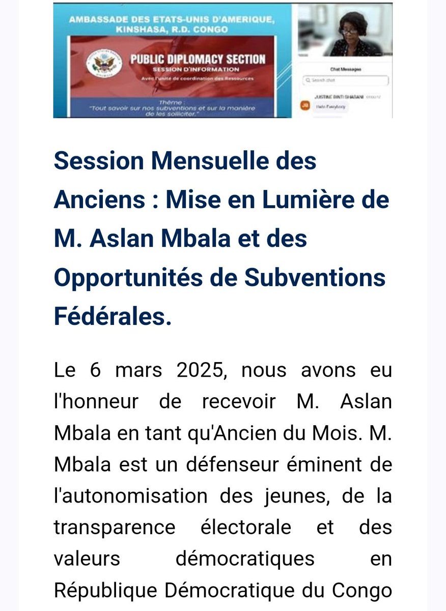 aslanmbala's tweet photo. Merci @USEmbKinshasa

 @StateIVLP https://t.co/pXx1CQVvxG
