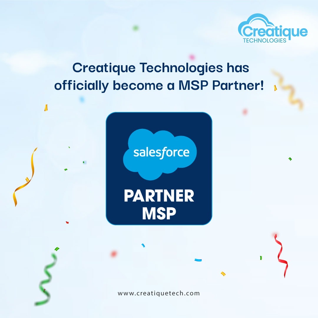 creatiquetech's tweet image. Creatique Technologies is now a Salesforce MSP Partner! This partnership enhances our ability to deliver innovative solutions and expert services. Stay tuned!

#creatiquetech #salesforce #salesforcemsp #business #achievement