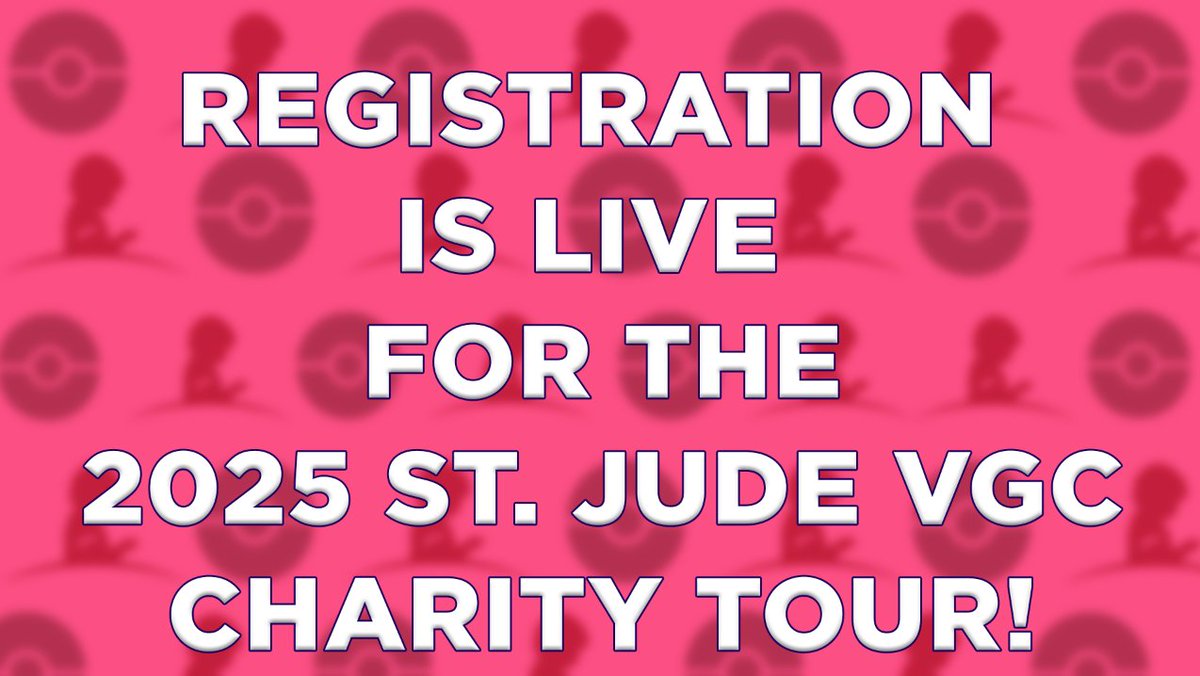 🎮SIGN UPS ARE NOW LIVE!
Register for the 2025 St. Jude VGC Tour NOW!
play.limitlesstcg.com/tournament/67e…
Donate here: tiltify.com/@iwillthegamer…