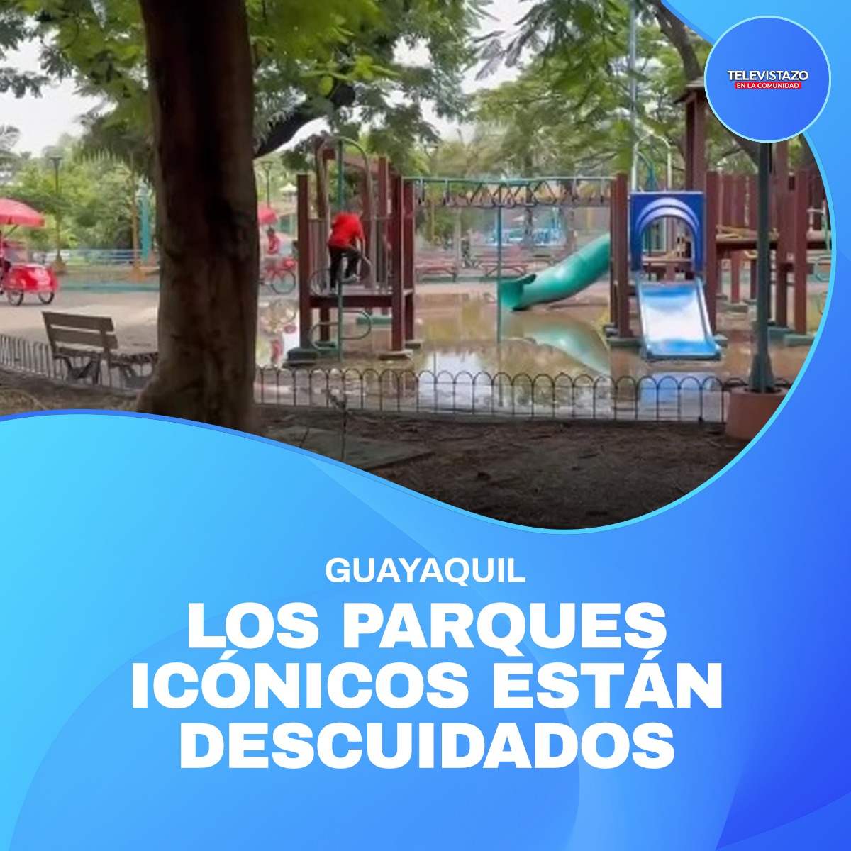 #EnVivo 🔴 | Los parques icónicos de #Guayaquil están descuidados. 🛝🌳 Rejas oxidadas, basura acumulada y estructuras en mal estado afectan estos espacios de recreación. 

📌 Sintonízanos en #TelevistazoEnLaComunidad a las 7:30 💻 Ecuavisa.com/envivo