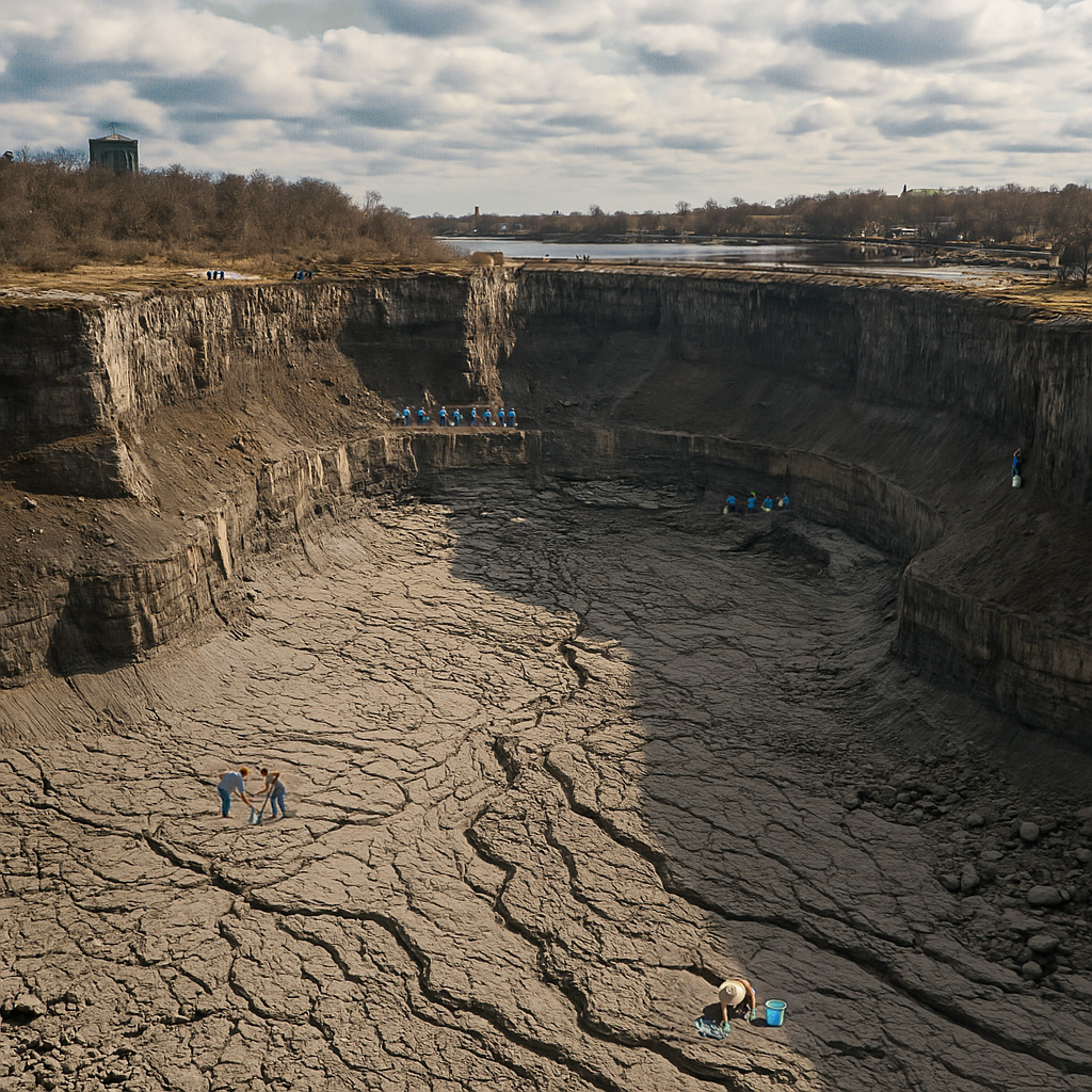 NiagaraParks's tweet image. On April 1, 2025, Niagara Parks will divert water flow over the Horseshoe Falls for annual spring cleaning. Water will be restored on April 2, 2025.