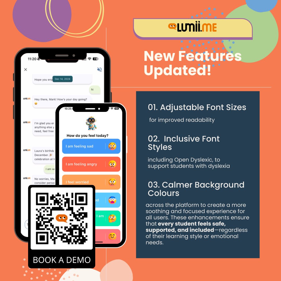 Making Lumii.me More Inclusive! 🌟

At Lumii.me, our mission is to create an accessible learning experience for all pupils! 

We’re thrilled to introduce our latest inclusive features:
- Adjustable Font Sizes for better readability 
- Inclusive Font