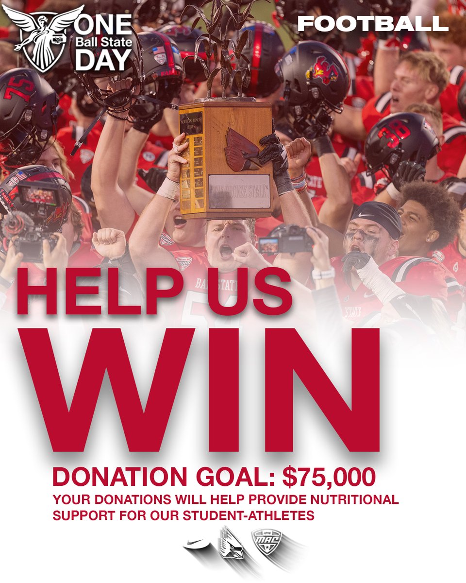 Ball State Football (@ballstatefb) on Twitter photo "Refueling our athletes helps them recover faster and perform better the next day." - <a href="/CoachU_BSU/">Mike Uremovich ๐บ๐ธ</a>
HELP US WIN by donating TODAY on One Ball State Day! Let's Go Cardinals!
DONATE: ballstatesports.com/OBSD_football
#OneBallState "Refueling our athletes helps them recover faster and perform better the next day." - <a href="/CoachU_BSU/">Mike Uremovich ๐บ๐ธ</a>
HELP US WIN by donating TODAY on One Ball State Day! Let's Go Cardinals!
DONATE: ballstatesports.com/OBSD_football
#OneBallState