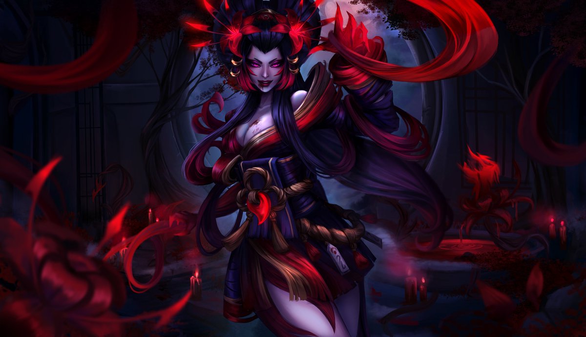 Blood moon Zyra 🖤❤️
A splash art commission for <a href="/Zyra_lincurvee/">Zyra la plante incurvée</a> 

#LeagueOfLegendsFanArt #League_Of_Legends #ArtCommission #commissionopen