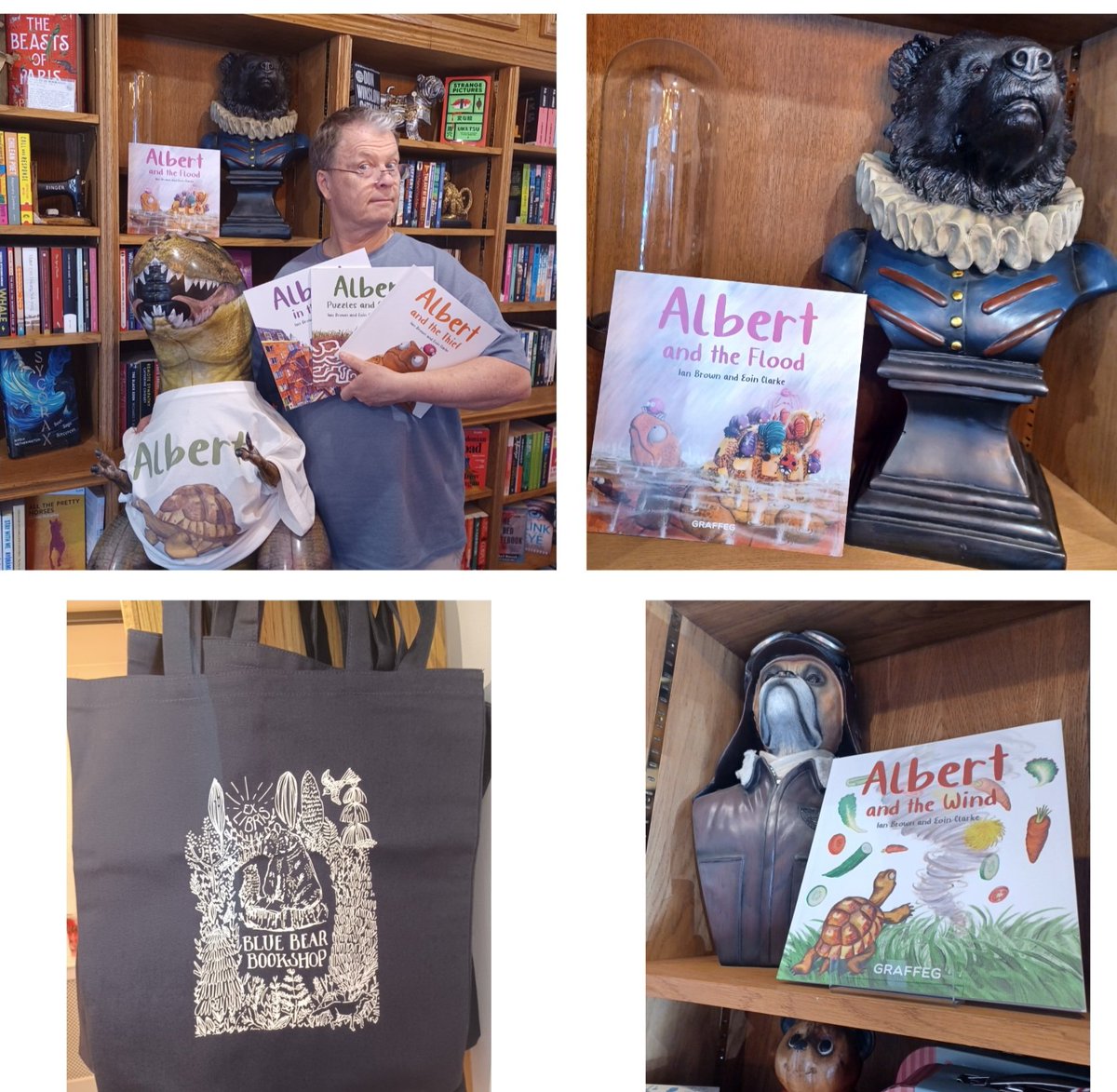 IanBrownTV's tweet photo. When #ALBERTthetortoise met the Blue Bear of Blue Bear #Bookshop @BBbookshop #HartleyWintney, #Hampshire. Fun day teamed with this #indiebookshop for #storytime #school events. Big thanks to the #booksellers. https://t.co/Olqfb5dRZA
#bookseries #tortoise #illustrations #story https://t.co/VAlQKylZGc