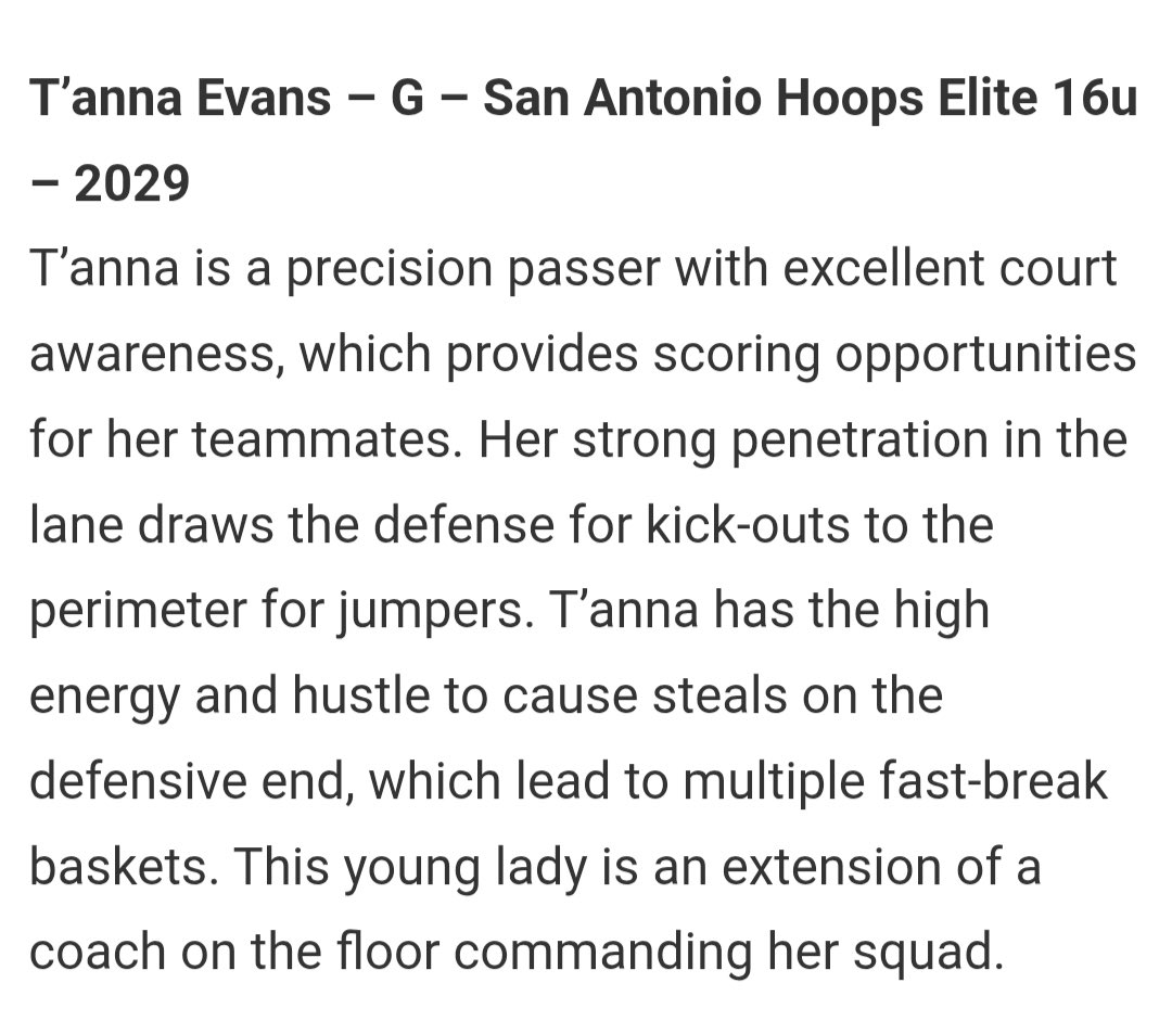 Thank you <a href="/JrAllStarBB/">Jr. All-Star Girls Basketball</a> for the write up🤞🏾